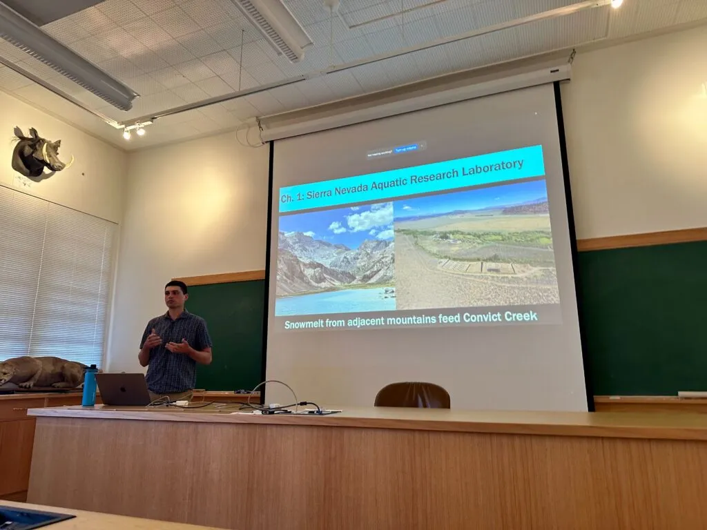 Kyle giving his finishing talk